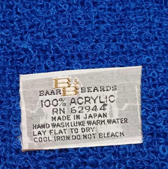 Baar Beards Scarf Made In Japan Unisex Royal Blue 40"X40" Square - Picture 3 of 9